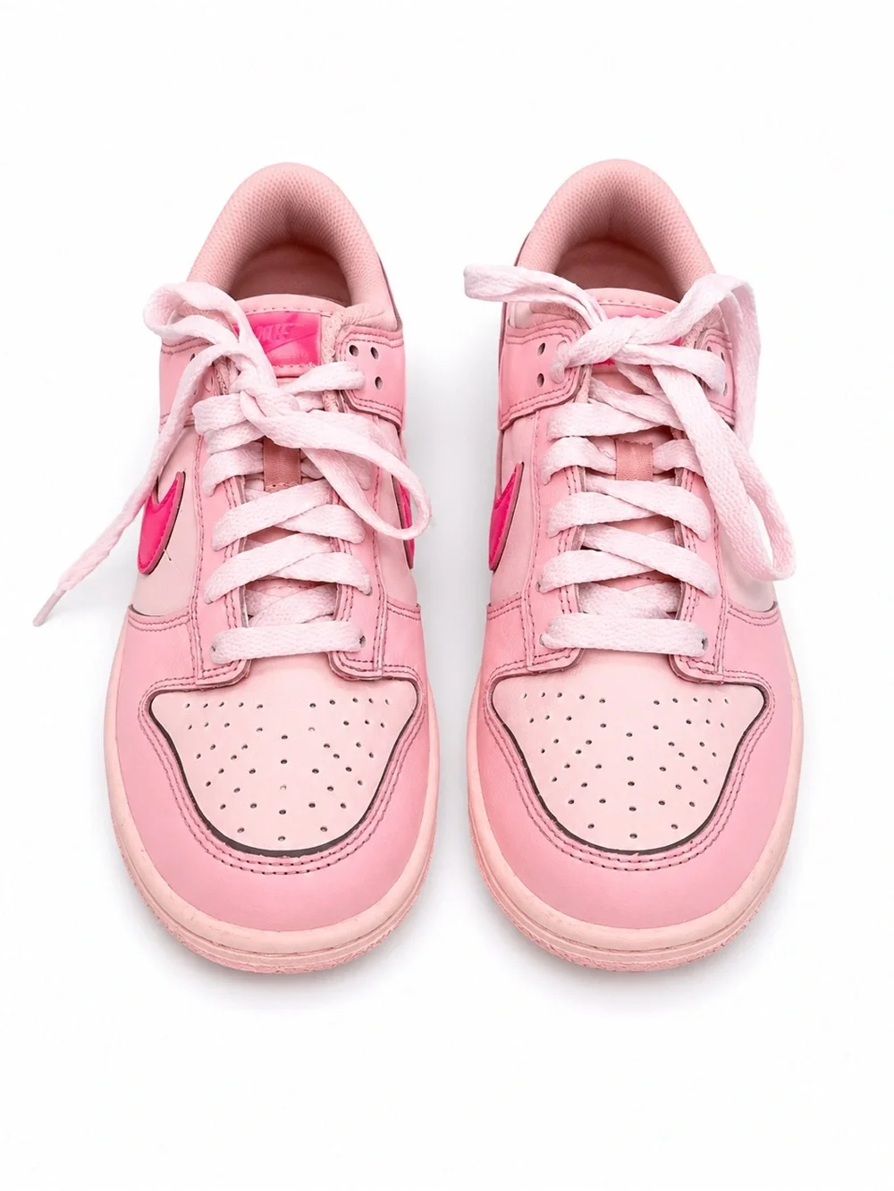 Nike Pink Kids Sneakers with Hot Pink Swoosh